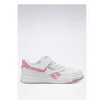 Reebok Court Advance Elastic Lace & Top StrapSneaker üniseks çocuk spor ayakkabısı, White Playfulpink Warpedblue, 32 EU