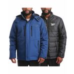 Reebok Erkek Kışlık Mont - Çıkarılabilir Şişme Mont ile Softshell Ceket - Erkekler için Sistem Kayak Ceketi (M-XXL), Batik Mavi, L