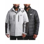 Reebok Erkek Kışlık Mont - Çıkarılabilir Şişme Mont ile Softshell Ceket - Erkekler için Sistem Kayak Ceketi (M-XXL), Buz Grisi, XL