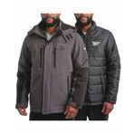 Reebok Erkek Kışlık Mont - Çıkarılabilir Şişme Mont ile Softshell Ceket - Erkekler için Sistem Kayak Ceketi (M-XXL), Kömür Grisi, L