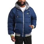 Reebok Erkek Şişme Ceket - Ağır Hava Koşullarına Dayanıklı Kapitone Şişme Mont Kaburga Manşet - Erkekler için Kayak Ceketleri (Bedenler: M-XXL), Batik Mavi, L