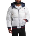 Reebok Erkek Şişme Ceket - Ağır Hava Koşullarına Dayanıklı Kapitone Şişme Mont Kaburga Manşet - Erkekler için Kayak Ceketleri (Bedenler: M-XXL), Beyaz, XL