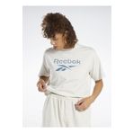 Reebok IC8094 Cl Ae Big Logo Crop Yuvarlak Yaka Düz Ekru Kadın T-Shirt