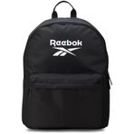 Reebok Okul Sırt Çantası - Su Şişesi Cepli Çok Amaçlı Hafif Temel Sırt Çantası - Erkekler ve Kadınlar için Kitap Çantası, Beyaz Logo ile Siyah Öğe, One Size
