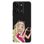 Reeder S19 Max Pro S Zoom İle Uyumlu Siyah Barbie Heart Desenli Silikon Kılıf