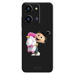 Reeder S19 Max Pro S Zoom İle Uyumlu Siyah Fluffy Hug Desenli Silikon Kılıf