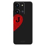 Reeder S19 Max Pro S Zoom İle Uyumlu Siyah J-Harfli Touch of Love Desenli Silikon Kılıf