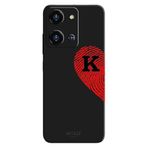 Reeder S19 Max Pro S Zoom İle Uyumlu Siyah K-Harfli Touch of Love Desenli Silikon Kılıf