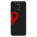 Reeder S19 Max Pro S Zoom İle Uyumlu Siyah N Harfli Touch of Love Desenli Silikon Kılıf