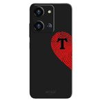 Reeder S19 Max Pro S Zoom İle Uyumlu Siyah T-Harfli Touch of Love Desenli Silikon Kılıf