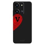 Reeder S19 Max Pro S Zoom İle Uyumlu Siyah V Harfli Touch of Love Desenli Silikon Kılıf