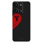 Reeder S19 Max Pro S Zoom İle Uyumlu Siyah Y-Harfli Touch of Love Desenli Silikon Kılıf