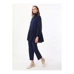 Refka Pilise Detaylı Fermuarlı Tunik & Pantolon Takım - Lacivert - Refka Exclusive