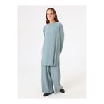 Refka Sandy Kumaş Piliseli Rahat Kalıp Tunik&Pantolon Takım - Antik Yesil -