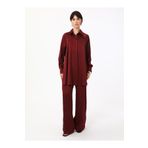 Refka Saten Tunik Pantolon İkili Takım - Bordo - Refka