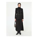 Refka Yüksel Bel Piliseli Uzun Etek - Siyah -