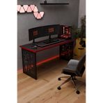 reflekta Lazer Desenli Oyuncu Masası - Bilgisayar Masası - Gamer Masası - Gaming Masa 60x140 Cm