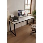 reflekta Metal Ayaklı Çalışma Masası 60x160 CM Bilgisayar Ofis Masası Demonte Atlantik Çam & Beyaz