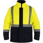 Reflektörlü Oxford Parka Sarı Lacivert Iş Montu - Sarı - Lacivert
