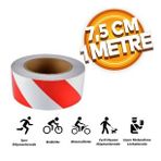 Reflektörlü Reflektif Fosforlu Şerit Bant 7.5 Cm 1 Metre İkaz Bandı Kırmızı Beyaz