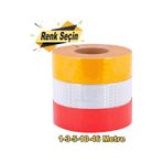 Reflektörlü Reflektif Fosforlu Şerit Bant Bandı 1-5-10 Metre Seç