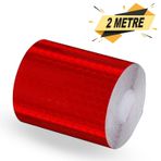 Reflektörlü Reflektif Fosforlu Şerit Bant İkaz Bandı 2 Metre Kırmızı