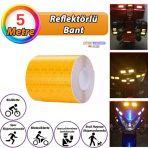 Reflektörlü Reflektif Fosforlu Şerit Bant Petekli Reflekte İkaz Bandı 5 Cm X 5 Metre Sarı