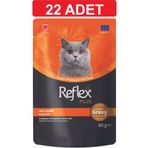 Reflex Gravy Sos İçinde Et Parçacıklı Kuzu Etli Yetişkin Kedi Maması 22 adet x 85 gram