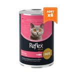 Reflex Plus 395 gr 6 Adet Pate İçinde Somonlu Yavru Konserve Kedi Maması