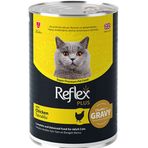Reflex Plus 400 gr Gravy Tavuklu Sos İçinde Et Parçacıklı Kedi Konservesi