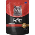 Reflex Plus 85 gr Sos İçinde Parça Biftek Etli Kısırlaştırılmış Kedi Konservesi