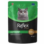 Reflex Plus 85 gr Sos İçinde Parça Ördek ve Tavşan Etli Yetişkin Kedi Konservesi