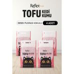 Reflex Plus Bebek Pudrası Kokulu Tofu Kedi Kumu 7 L x 4 Adet Hızlı Topaklanma Özelliği ile