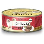 Reflex Plus Delizzia / Kıyılmış Dana Etli Yetişkin Kedi Maması 85g x 12 Adet