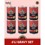 Reflex Plus Gravy Sos İçinde Et Parçacıklı Kuzu Etli Yetişkin Kedi Konserve Maması Seti 6x400 gr - 6’lı