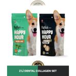 Reflex Plus Happy Hour Dental Care - Ağız ve Diş Sağlığı & Anti Aging Collagen Köpek Ödül Maması Seti 2x60 gr - 1 Adet - 001-Beyaz
