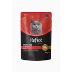 Reflex Plus Jöle İçinde Et Parçacıklı Biftekli 85 gr Kısırlaştırılmış Yetişkin Kedi Maması