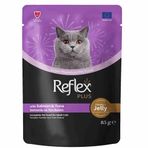 Reflex Plus Jöle Içinde Et Parçacıklı Somonlu ve Ton Balıklı Yetişkin 85 gr Kedi Konservesi