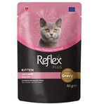 Reflex Plus Kitten Pouch Gravy 85 gr Kuzu Etli Soslu Yavru Kedi Yaş Maması