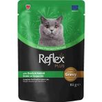 Reflex Plus Sos İçinde Et Parçacıklı Ördekli ve Tavşanlı Kedi Konservesi 85 Gr