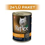 Reflex Plus Tavuklu Parça Etli Soslu 400 gr x 24 Adet Kedi Konservesi