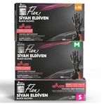 REFLEX TPE Hibrit Eldiven Siyah, Termo Plast Elastomer, Pudrasız, Gıda Sektörü İçin, Tek Kullanımlık (1 Koli=20 Kutu=2.000 Adet) (M)