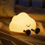 Refluxe Sevimli Silikon Bulut Gece Lambası, Ayarlanabilir LED Dokunmatik Lamba, USB ile Şarj Edilebilir Yatak Lambası, Sıkılabilir Lamba, Bebek Odası, Çocuk Yatak Odası Dekorasyonu ve Hediyeler(Cloud)