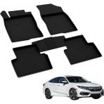 Refref 4D ARAÇ PASPASI (SİYAH) (4 PARÇA) (KAUÇUK 1.KALİTE) HONDA CIVIC 2016 - Siyah