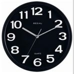 Regal 0916 BB Plastik Kasa Siyah Renkli 33 cm Çaplı Modern Sessiz Saniye Mekanizmalı Duvar Saati