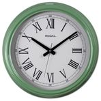 Regal 4400 HW Klasik Yeşil Kasa Roma Rakam Metal Duvar Saati