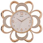 Regal 8404 GW Plastik Kasa Rose Renkli Çiçek Figürlü Modern Sessiz Saniye Mekanizmalı Duvar Saati