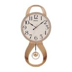 Regal 8421 GW Plastik Kasa Rose Renkli Sarkaçlı Modern Sessiz Saniye Mekanizmalı Duvar Saati