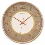 Regal 9410 GW Plastik Kasa Beyaz Altın Işıltılı Modern Sessiz Saniye Mekanizmalı Duvar Saati