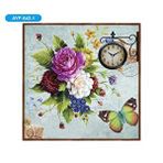 Regal Galaxy Ayp-542-1 Dekoratif Kelebek Çiçek Tablo Duvar Saati Beyaz
